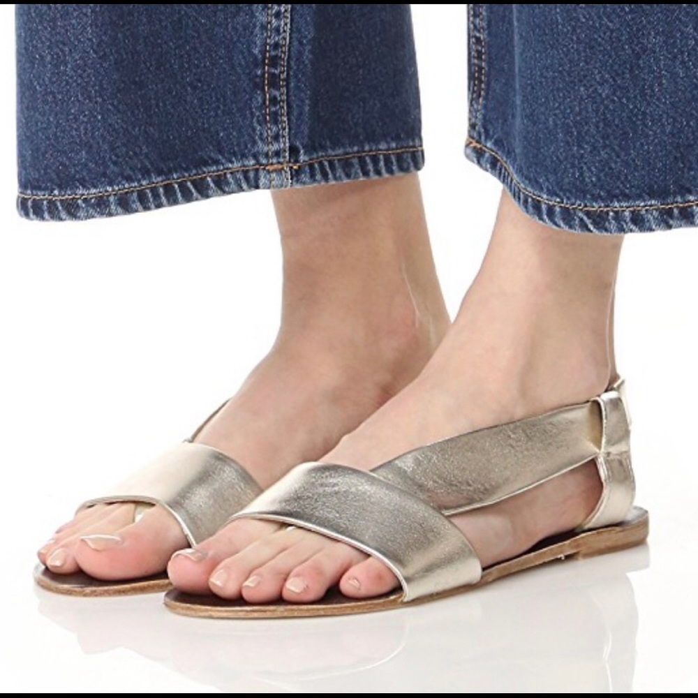 Free People “Under Wrap” gold leather sandal
